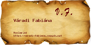 Váradi Fabiána névjegykártya